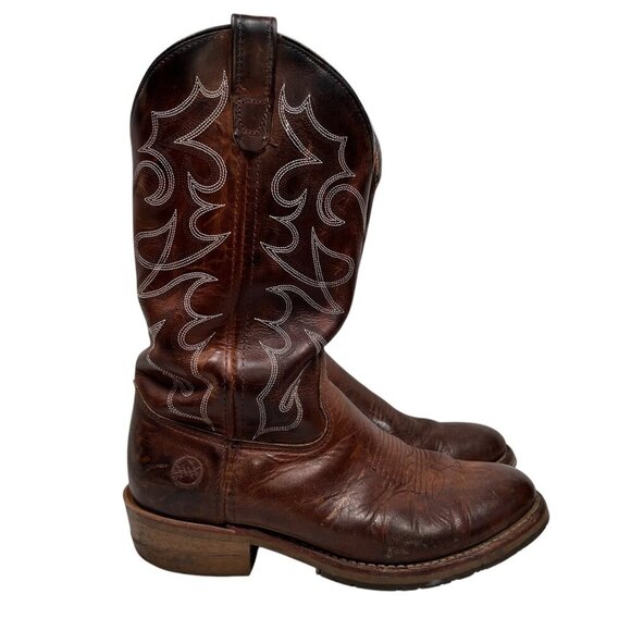 Double H Size 8.5 Men Gel ICE Western Cowboy Boots Leather Oil Resistant Work - Picture 1 of 12